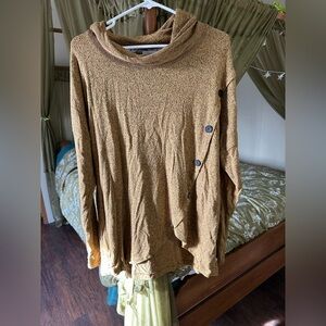 Chic High Low Women's Shirt in Mustard